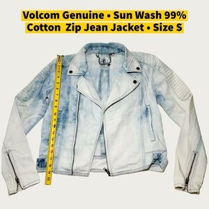 Volcom Genuine Acid Sun Wash 99% Cotton Zip Jean Jacket Size S